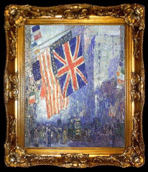 framed  Childe Hassam The Union Jack, ta009-2